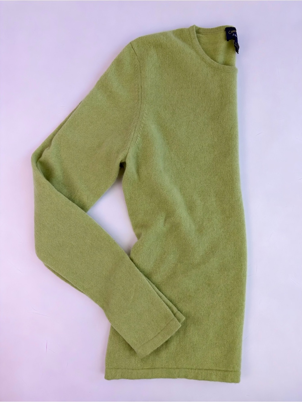 100% Cashmere Sweater Charter Club Grass Green Sz M